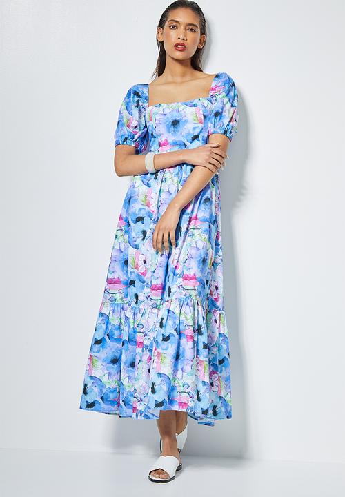 Superbalist - Square neck tie back maxi - artistic floral 