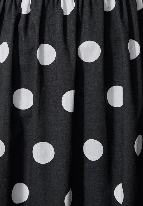 Superbalist - Square neck tie back maxi - black & white 