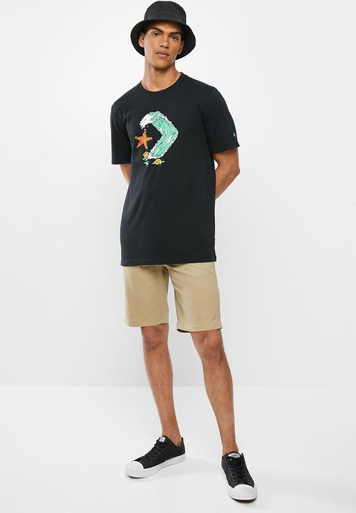 Converse - Converse star chevron waves tee - black