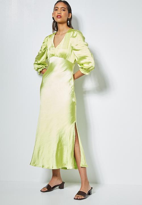 Superbalist - Textured satin bias cut dress - pistachio