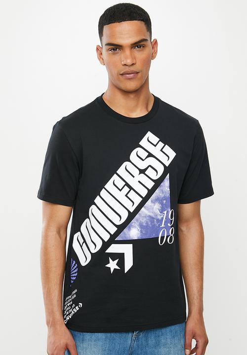 Converse - Converse diagonal collage tee - black