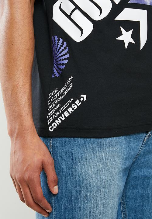 Converse - Converse diagonal collage tee - black