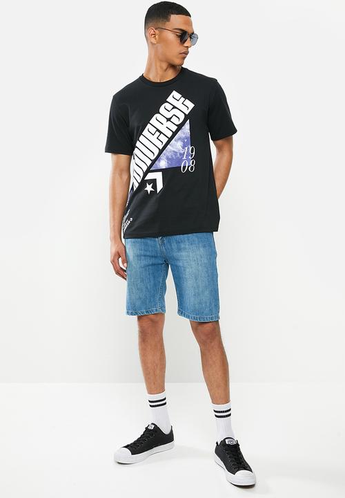 Converse - Converse diagonal collage tee - black