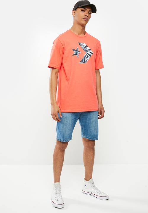Converse - Converse tie-dye star chevron tee - coral 