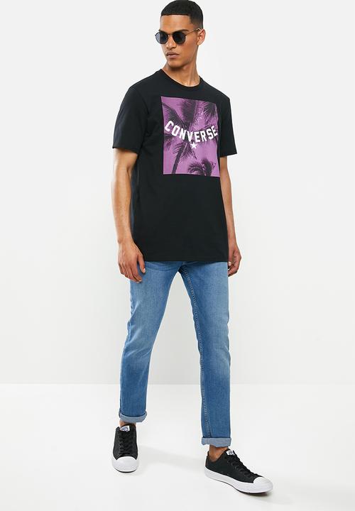 Converse - Converse palm tree photo tee - black