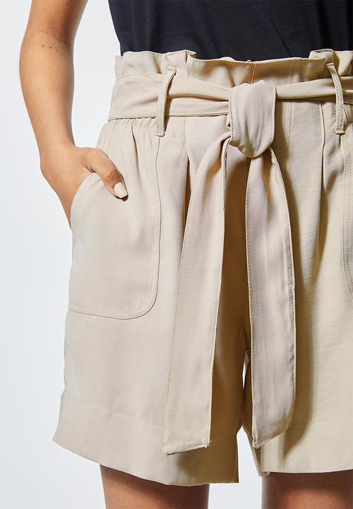 Superbalist - Paperbag shorts - stone