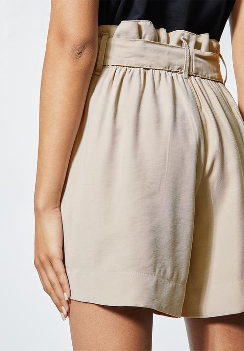 Superbalist - Paperbag shorts - stone