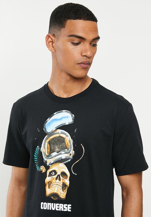 Converse - Converse skull helmet tee - black