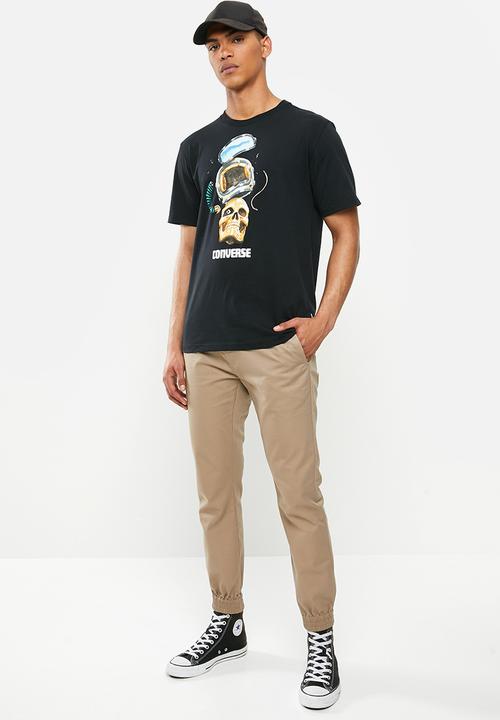 Converse - Converse skull helmet tee - black