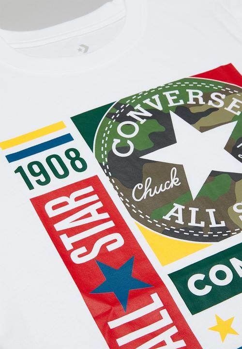 Converse - Converse boys camo mixed boxes tee - white