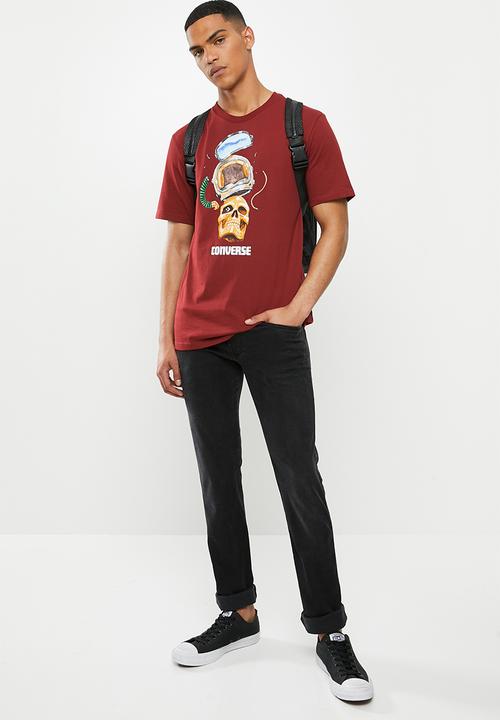 Converse - Converse skull helmet tee - red