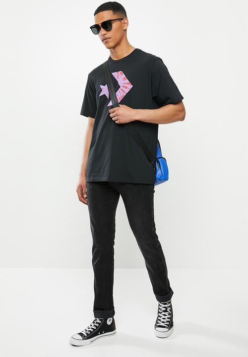 Converse - Converse tie-dye star chevron tee - black