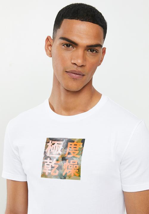Superdry. - Stacked kanji tee - optic white