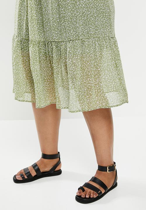 Cotton On - Curve kirsty midi sheer skirt - ingrid ditsy oil green