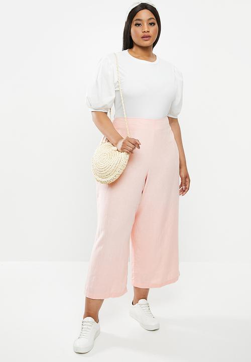 Cotton On - Curve wide leg paradise pant - sweetheart pink 