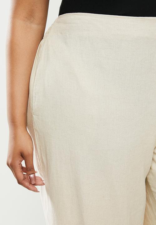 Cotton On - Curve wide leg paradise pant - fawn