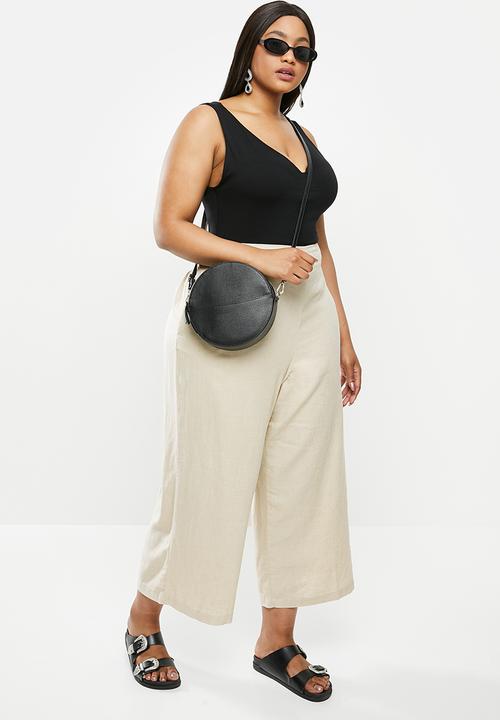 Cotton On - Curve wide leg paradise pant - fawn