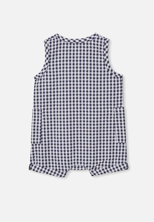 Cotton On - Tobias romper - navy blazer/mini gingham