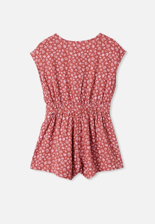 Cotton On - Remi playsuit - garnet/ditsy floral