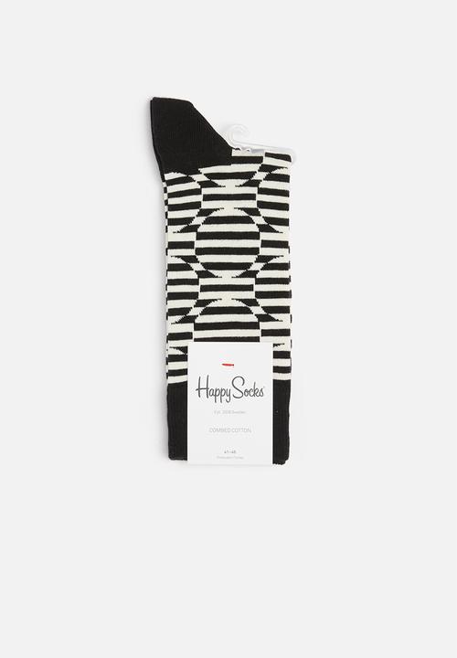 Happy Socks - Optic dot sock - white & black