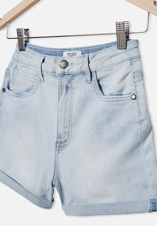 Free by Cotton On - Camie denim short - blue