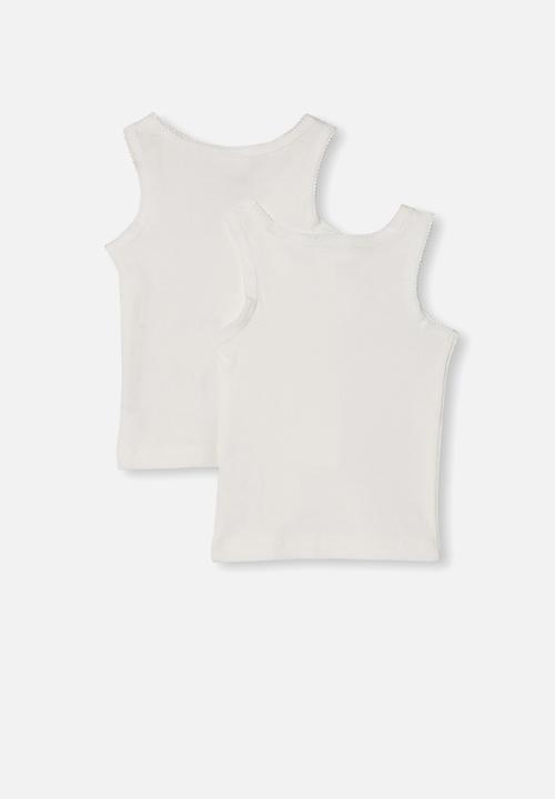 Cotton On - 2 Pack  organic newborn vest - milk