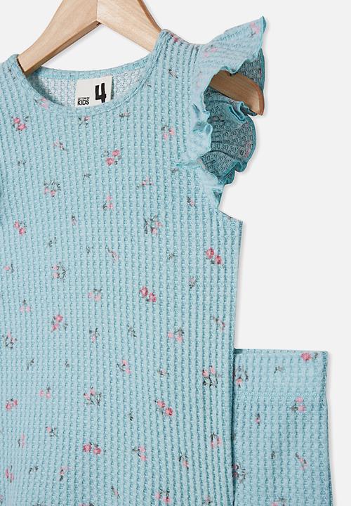 Cotton On - Emma short sleeve flutter pj set - ether floral