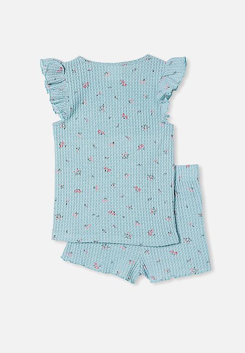 Cotton On - Emma short sleeve flutter pj set - ether floral