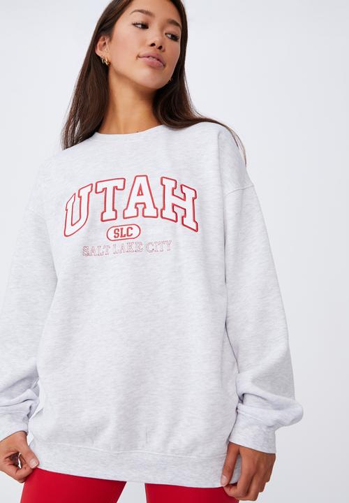 Factorie - Oversized graphic crew - grey