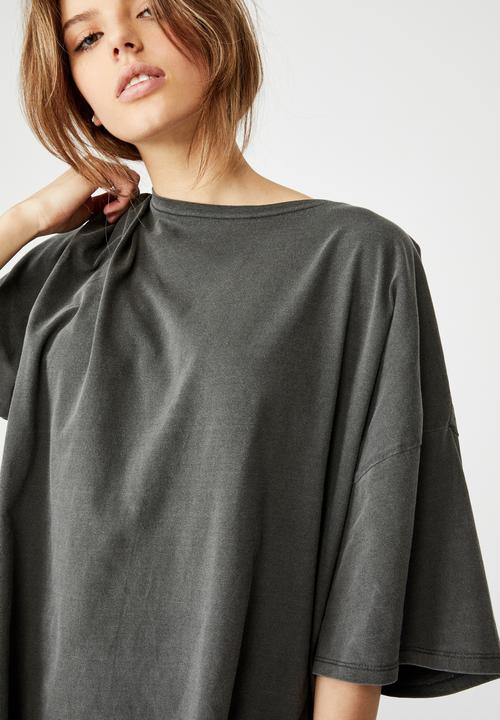 Factorie - T-shirt dress - washed black