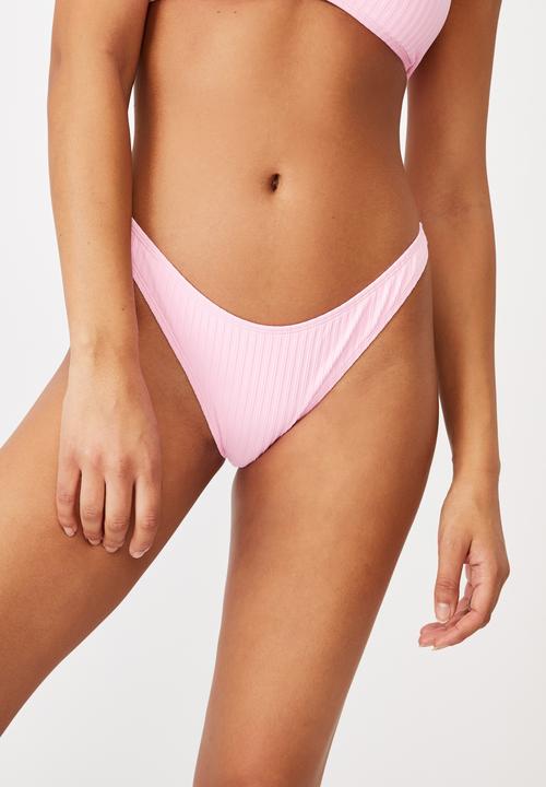 Cotton On - Refined high side brazilian bikini bottom - strawberry rib