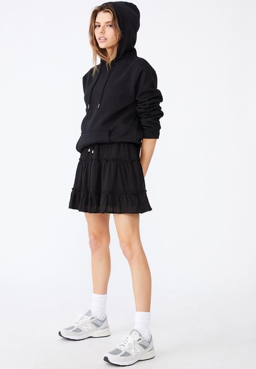 Factorie - Textured tiered skirt - black