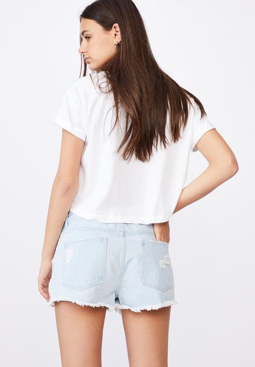 Factorie - Mid rise denim short - light blue