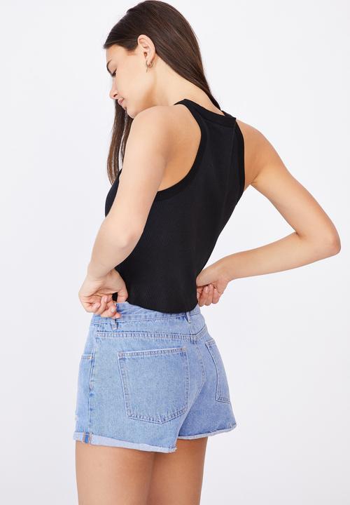 Factorie - Mid rise denim short - vibrant blue