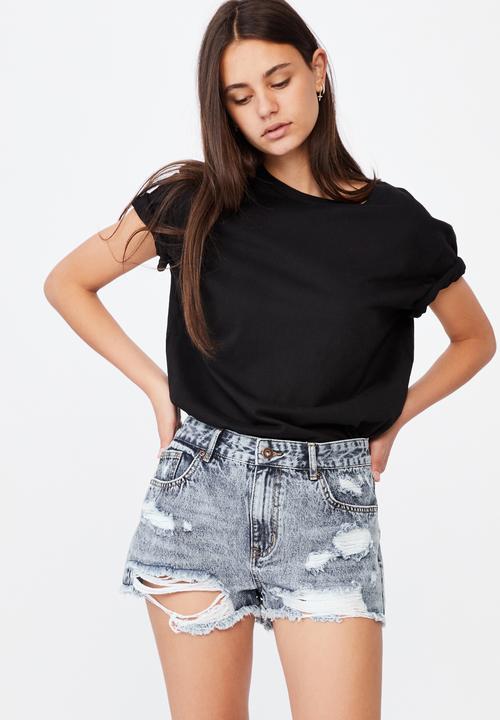 Factorie - Mid rise denim short - mid blue