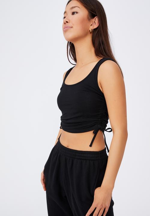 Factorie - Ruched side seam tank - black