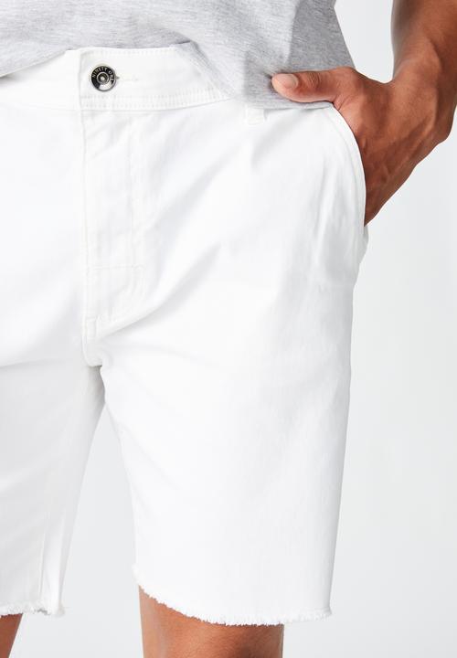 Cotton On - Raw hem chino - white