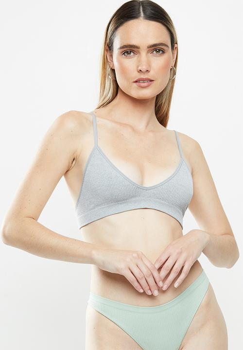 Cotton On - Seamfree triangle bralette - pink & grey
