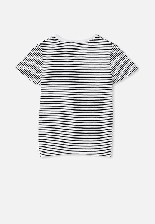 Cotton On - Penelope short sleeve tee - navy blazer stripe/linework floral