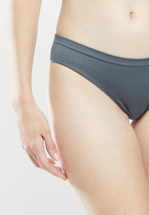 Cotton On - Seamfree rib brasiliano brief - grey