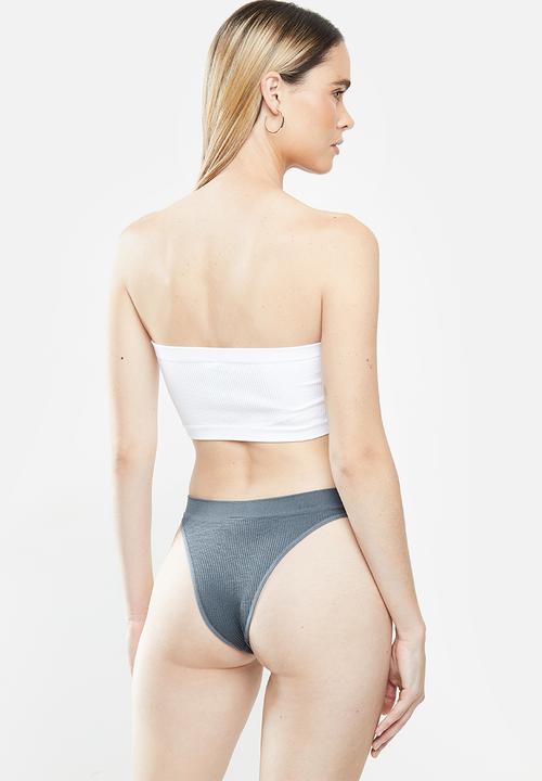 Cotton On - Seamfree high cut brasiliano brief - grey