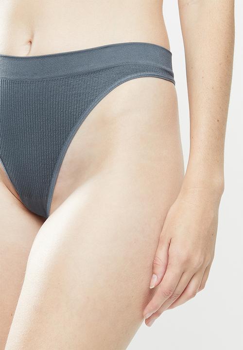 Cotton On - Seamfree high cut brasiliano brief - grey
