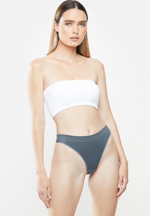 Cotton On - Seamfree high cut brasiliano brief - grey