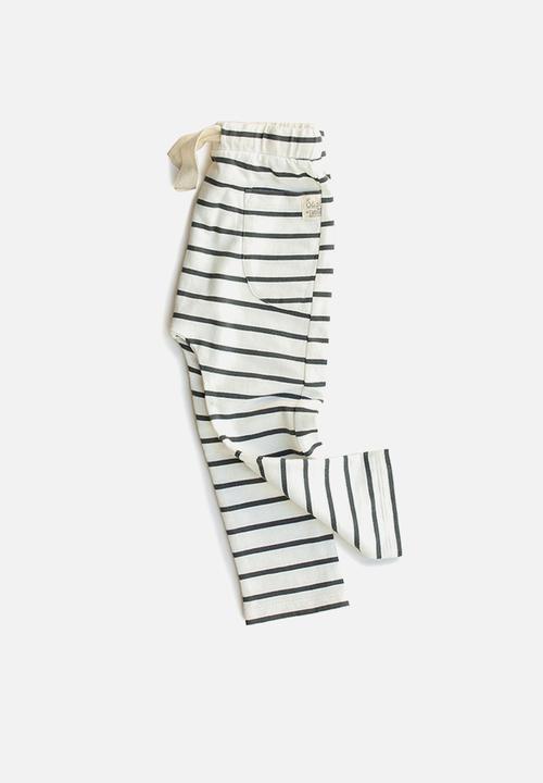 Sticky Fudge - Nautical track pants - charcoal & white