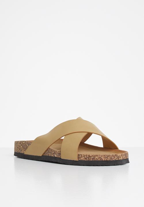 Jada - Criss-cross slide - beige