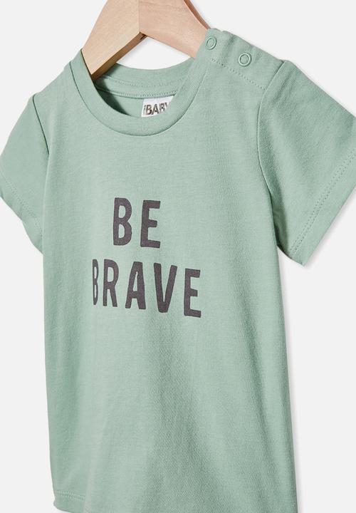 Cotton On - Jamie short sleeve tee - smashed avo/be brave