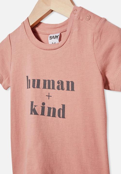 Cotton On - Jamie short sleeve tee - clay pigeon/human + kind