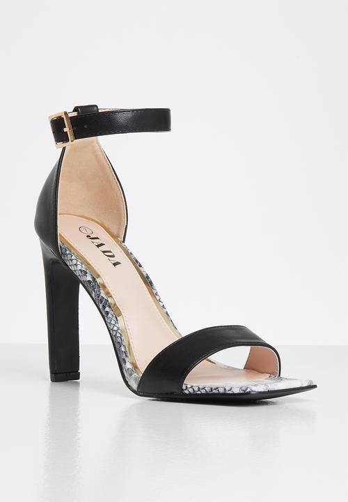 Jada - Ankle strap heel - black