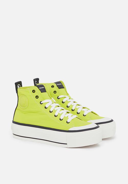 Diesel  - S-astico mc wedge sneakers - neon yellow