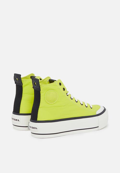 Diesel  - S-astico mc wedge sneakers - neon yellow
